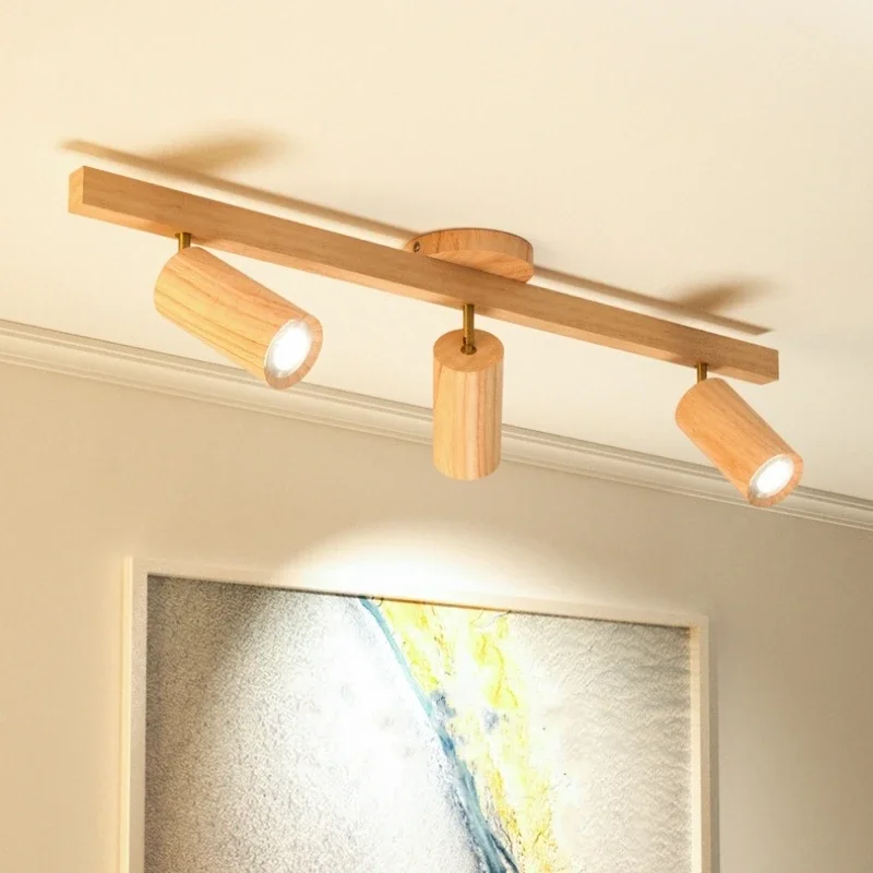 

Светодиодный потолочный светильник Nordic Wood с регулируемым углом наклона для гостиной, столовой, спальни, прихожей, с изменяемой подсветкой