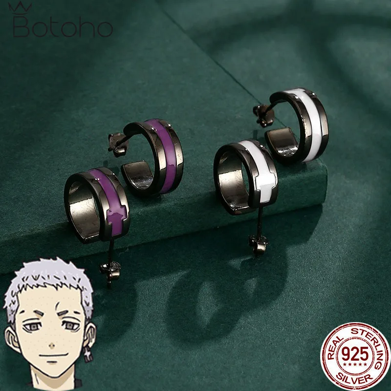 Anime Tokyo Revengers Mitsuya Takashi Cosplay 925 Sterling Silver Earring Stud Clip Daily Wear High Quality Fans Gift Jewelry