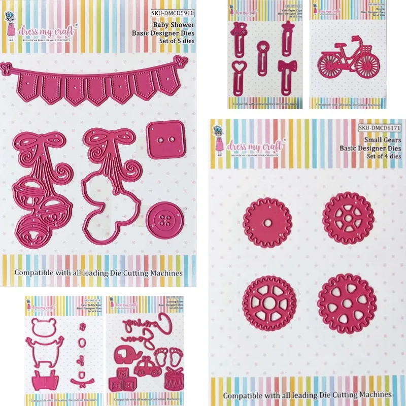 Spring Flowers Baby Shower Metal Cutting Dies Scrapbook Diary Decoration Stencil Embossing Template DIY Greeting Card Handmade