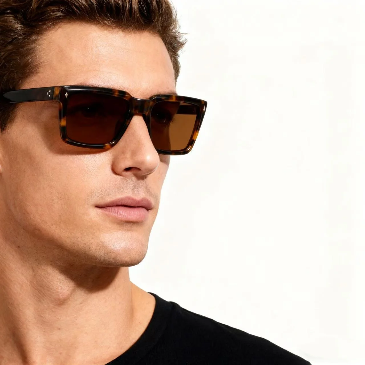 

Polarized Sunglasses Men Vintage Style Sun Glasses Retro Square Acetate Frame UV400 Lens Outdoor Eyeglasses for Man