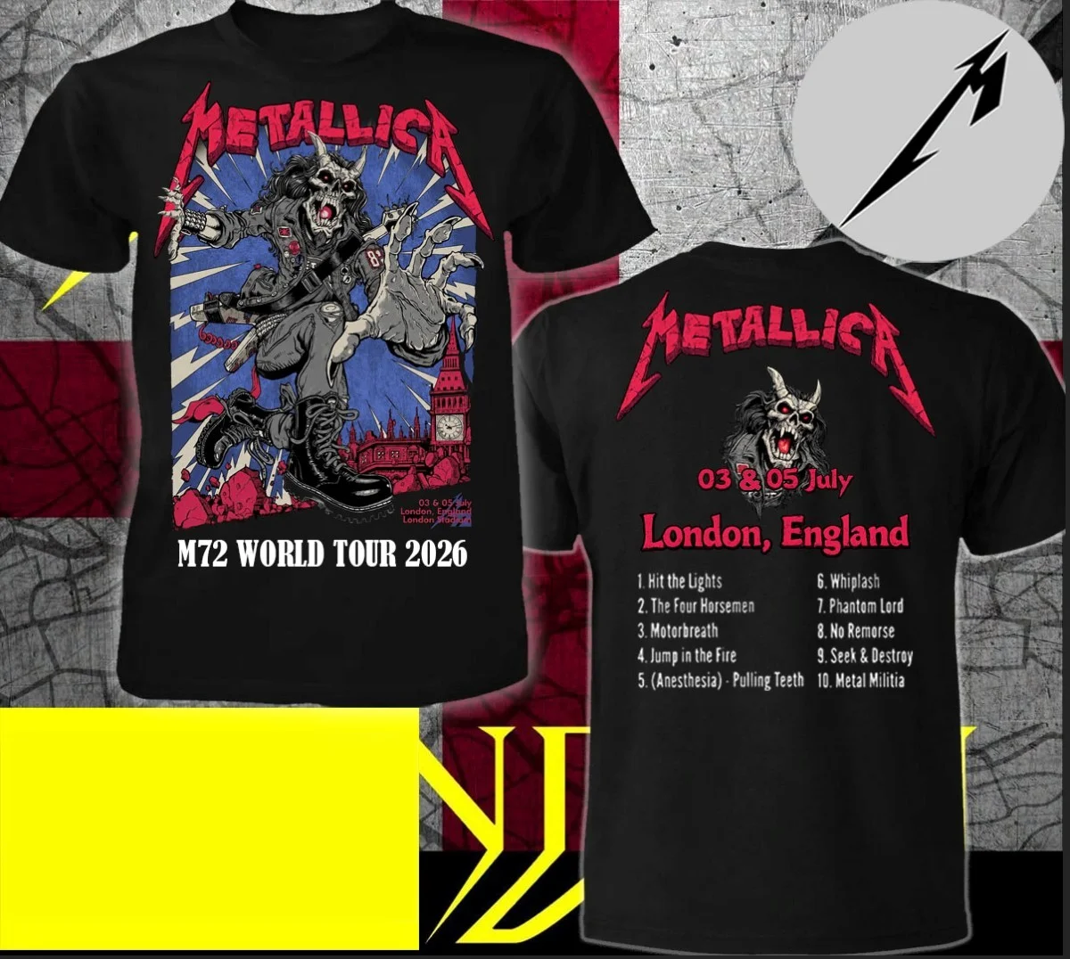 Summer Clothing London - T-shirt Metallica M72 World Tour 2026
