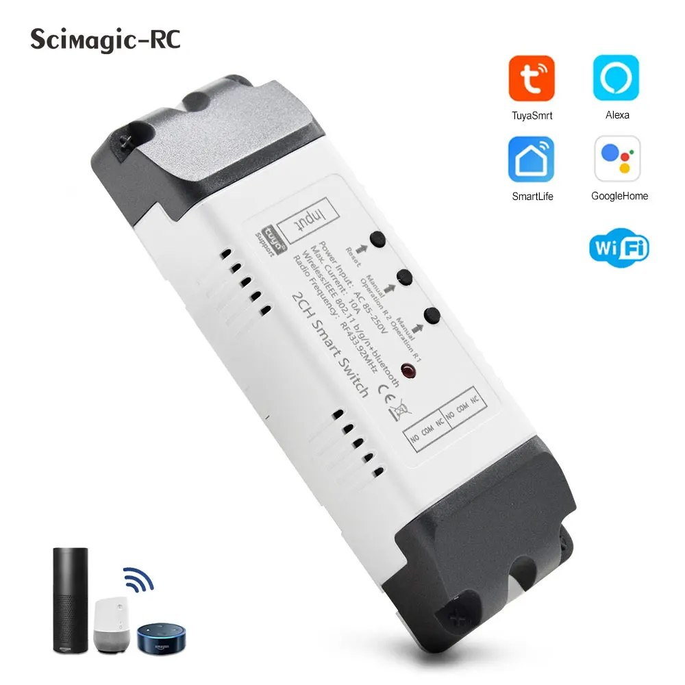 Tuya Smart Wifi Switch Wireless Inching/Self-Locking Relay Module DC 7V/12V/32V/220V Electric Linear Actuator Motor Controller