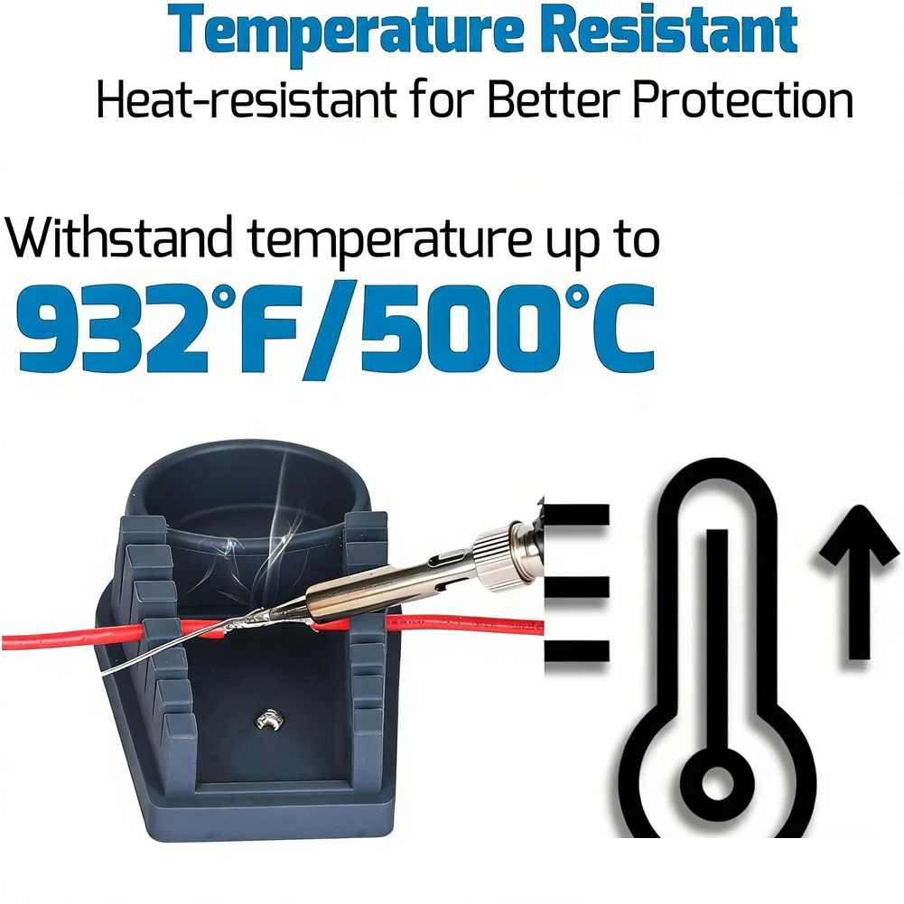 CQMF-Silicone Soldering Wire Holder 6 Grooves, Storage Tray, Helping Hands Soldering Wire Welding Fixture