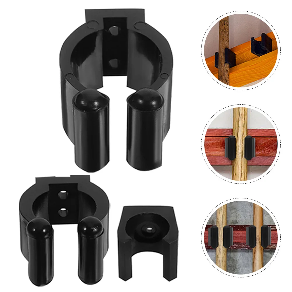 

12pcs Mount Pool Cue Holder Wall Pole Clamp Snooker Fishing Rod Bracket Secure Locking Durable Pp Material Wall Club Clip