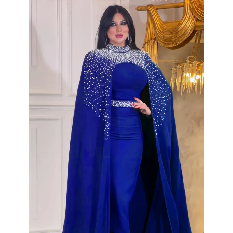 2025 Dubaï moyen-orient musulman strass perlé lourd broderie deux pièces ensemble Robe Robe ethnique vêtements pour femmes W001