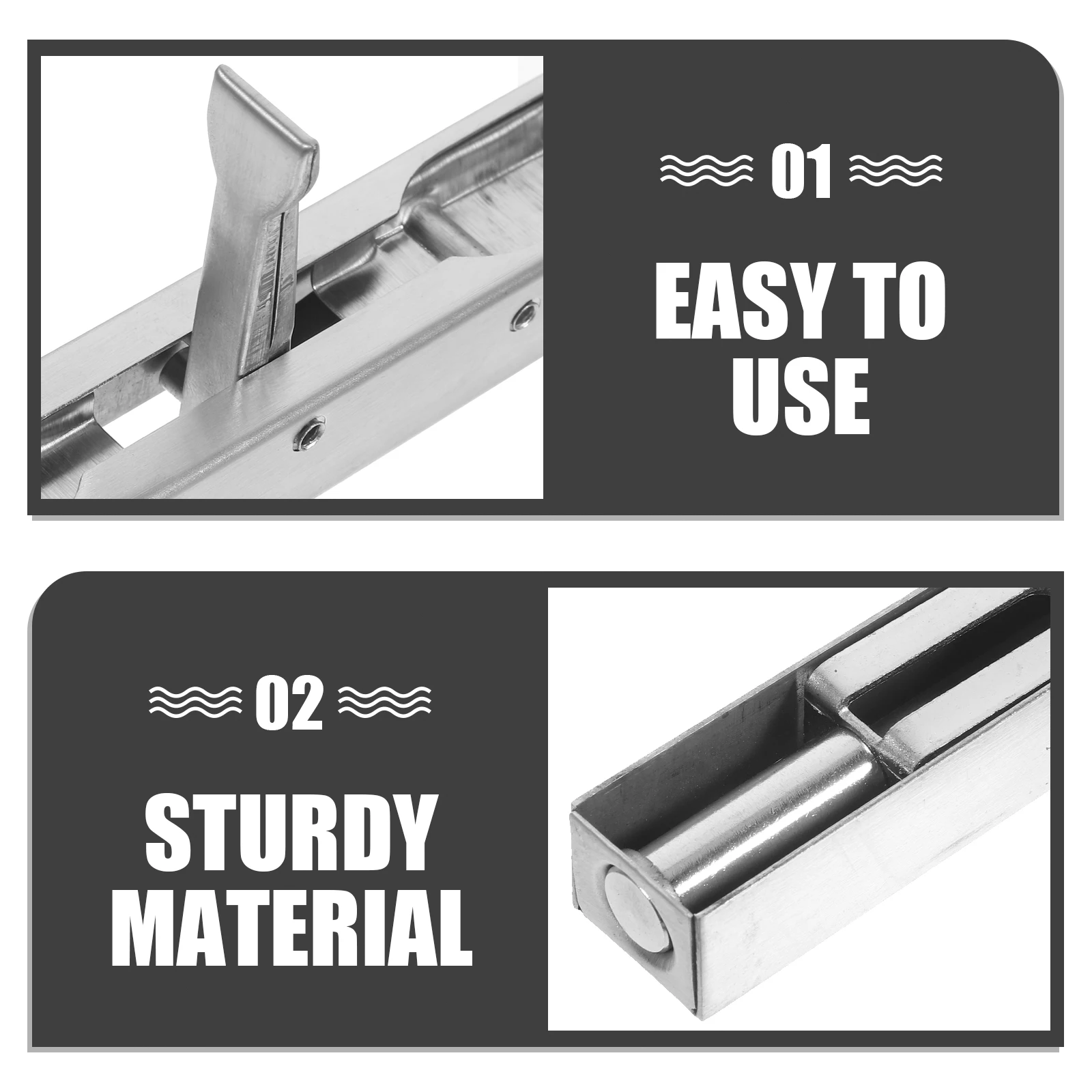 

2Pcs Concealed Spring Stainless Steel Latch Security Door Fire Door Security Door Latch Bolt Accessories Tools