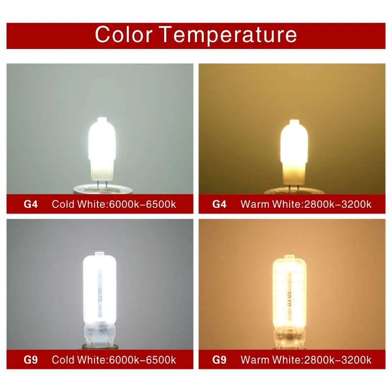 10pcs/lot G4 G9 LED 3W 5W Light Bulb AC DC 12V 220V LED Lamp SMD2835 Spotlight Chandelier Lighting Replace 30W 60W Halogen Lamps
