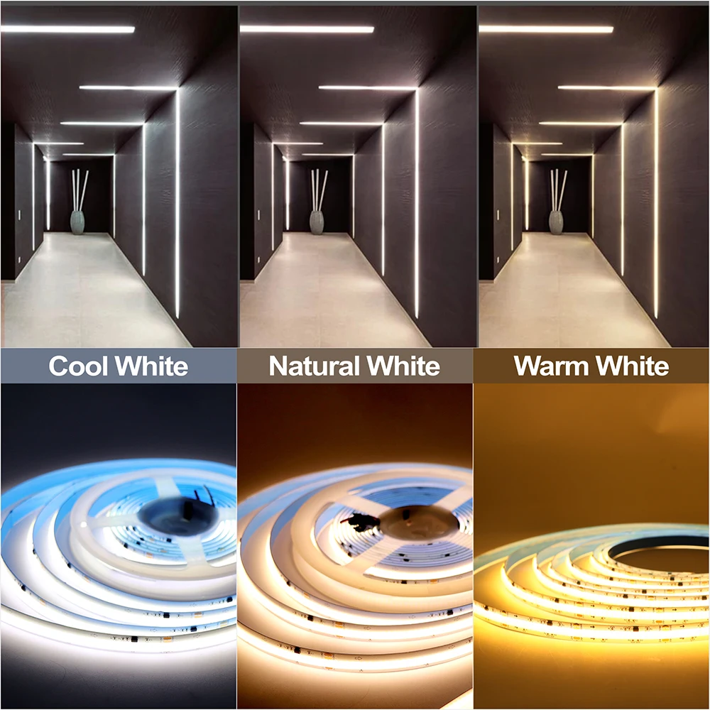 ตัวควบคุมไฟ LED แบบน้ำไหล DC 5-24V แผงควบคุม 3 ปุ่ม ควบคุมแบบซิงโครนัส WS2811 ไฟ LED สีเดียวแบบ COB 360 ดวง/เมตร ไฟน้ำไหล