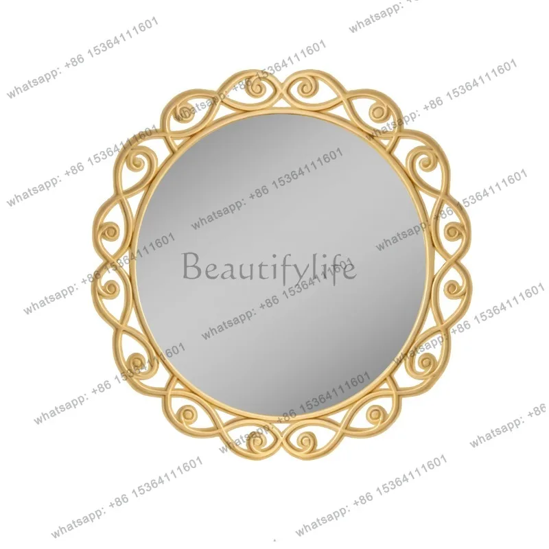 LSModern Decoration Mirror Small Wavy Aesthetic Items Bathroom Nordic Funky Wall Mirror Circle Makeup Espelhos Home Decorations