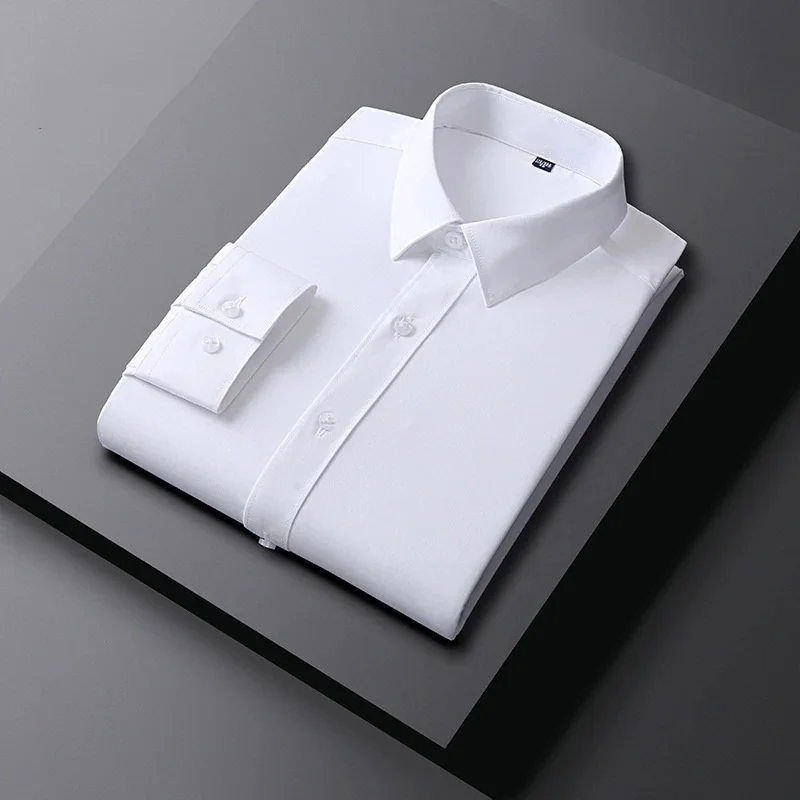 

High Quality Large Size S-6XL Men Social Dress Shirts Long Sleeved Classic Slim Fit Elegant Formal Shirt For Blouses Clothes