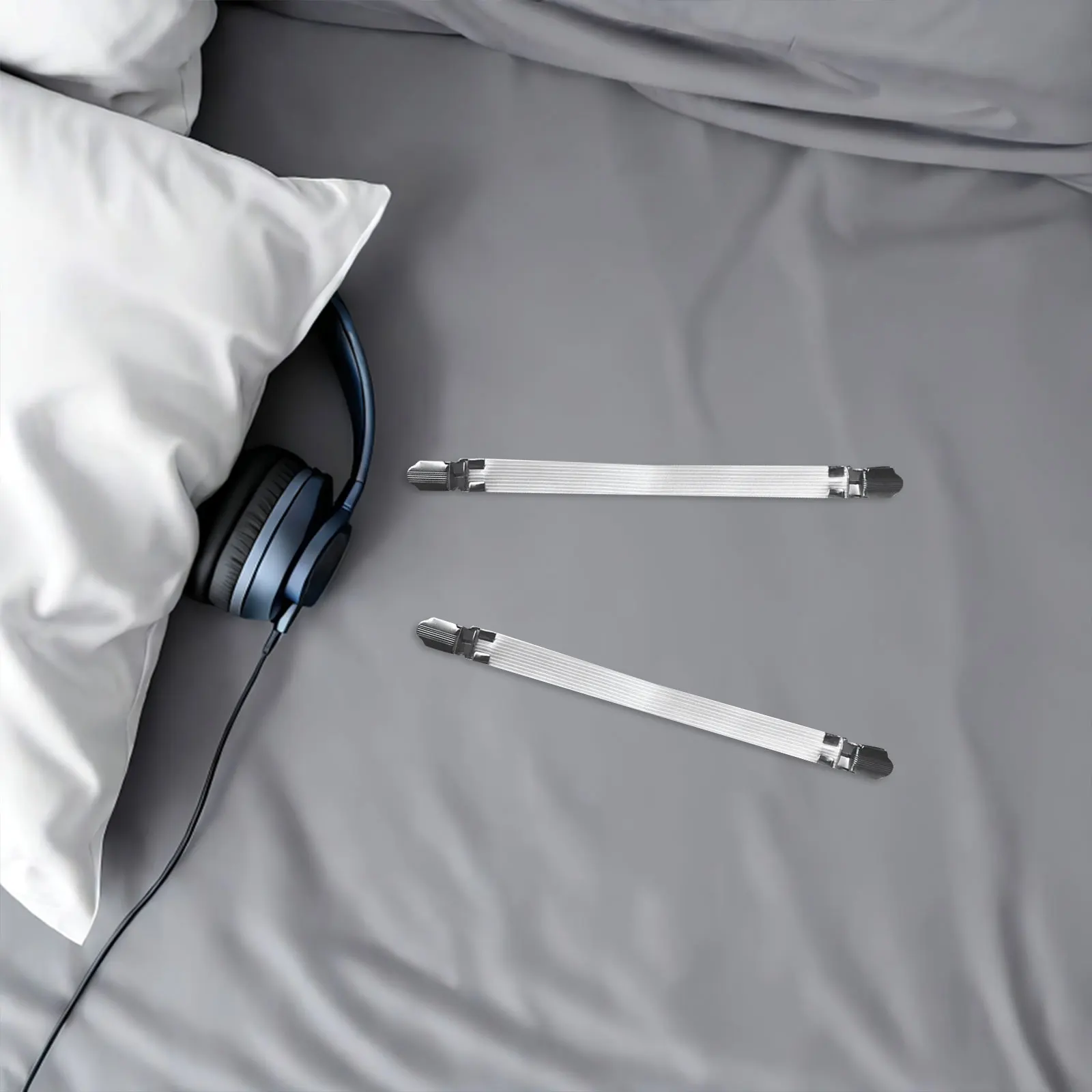 

4Pcs Elastic Bed Sheet Fasteners Adjustable Ironing Board Cover Clips Clamps Wrinkle Fixers Strap Holder Household Practical