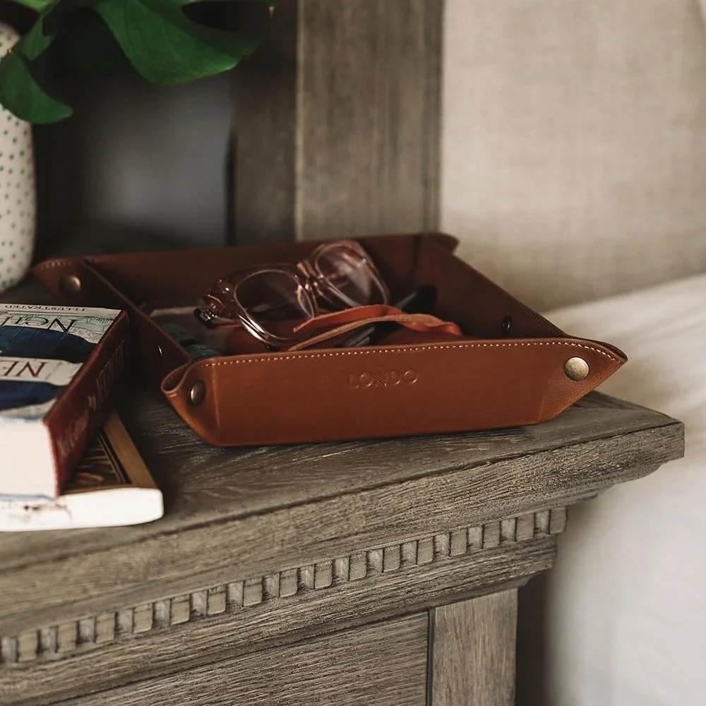 Leather Tray Organizer Lightweight Water Resistant Desk Storage Box Wallets Watches Keys Coins Cell Practical Accessory