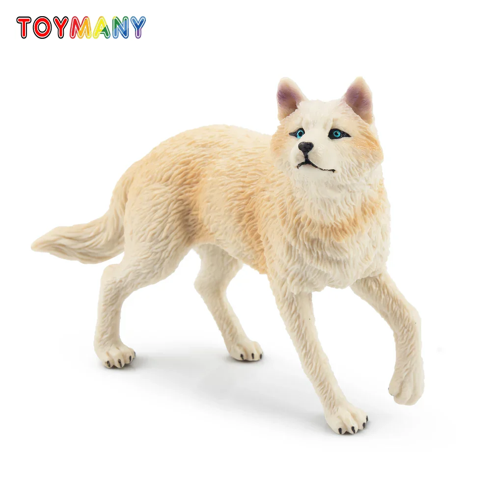 

Toymany Simulation Standing White Arctic Wolf Wildlife Animal Model Toy Mini Figures Dolls Action Figurines Toys Children Gift