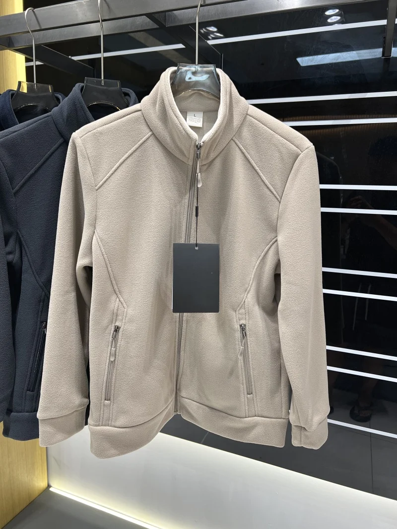 

Outdoor Fce Casual Stand Collar Jaet Men's Soft ell Warm Windbreaker Zipper Lined Coat Stand Fit Long Sve