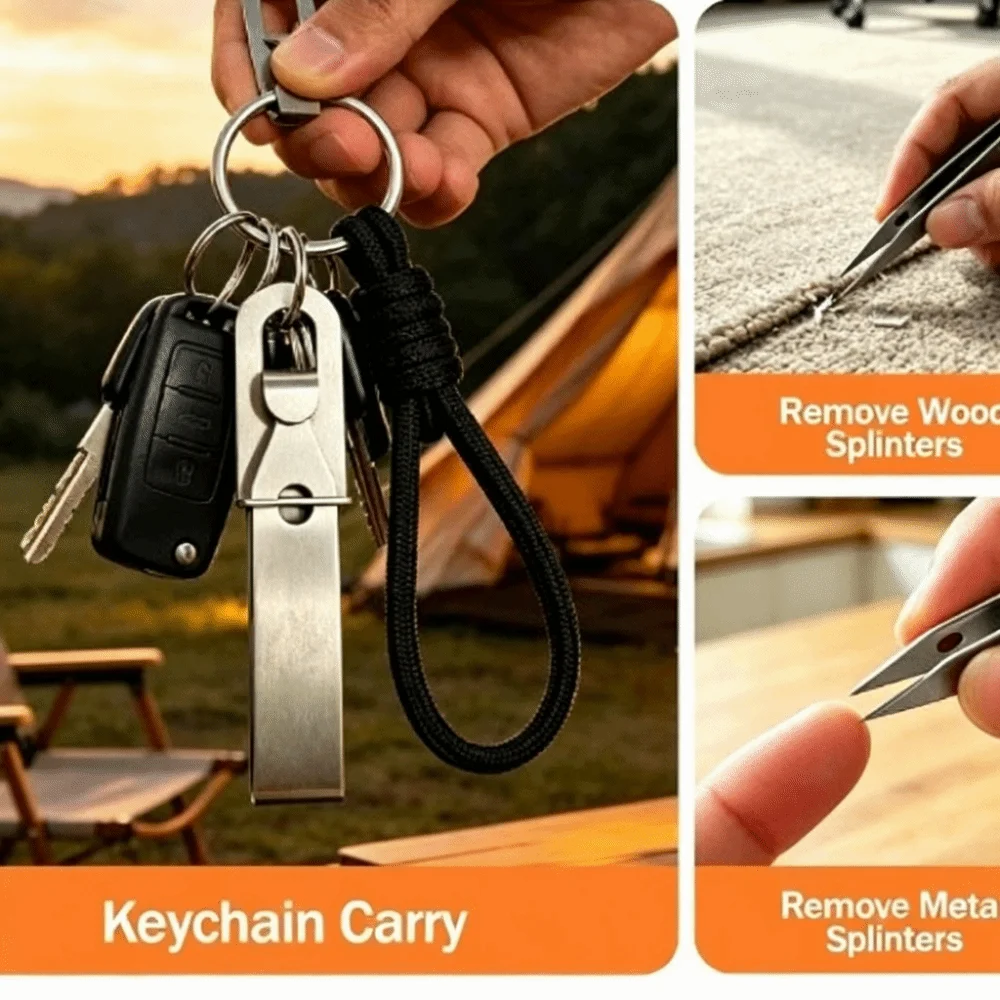 Portable Stainless Steel Tweezers Precision Multi-Function Outdoor Pick-Up Tool Lightweight Stainless Steel Precision Clip
