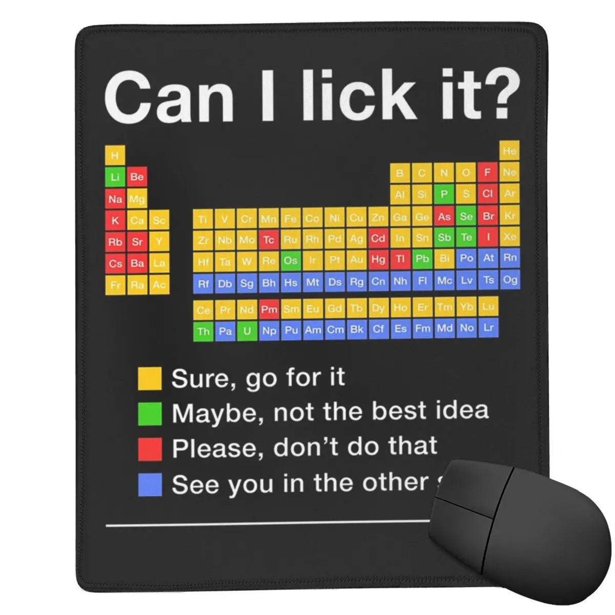 Can I Lick It Periodic Table Mouse Pad Computer Keyboard Mouse Mat Gamer PC Laptop Desk Mat Office Accessories