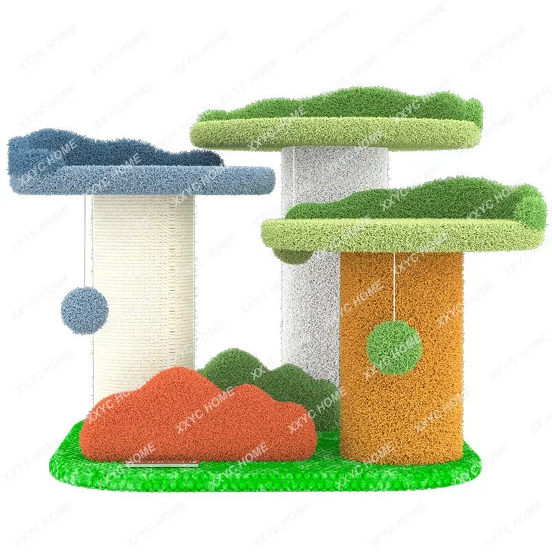 Cat Climbing Frame Cat Litter  Tree Integrated Scratch Board Jumping Platform Rack Scratching Pole Young  Supplies