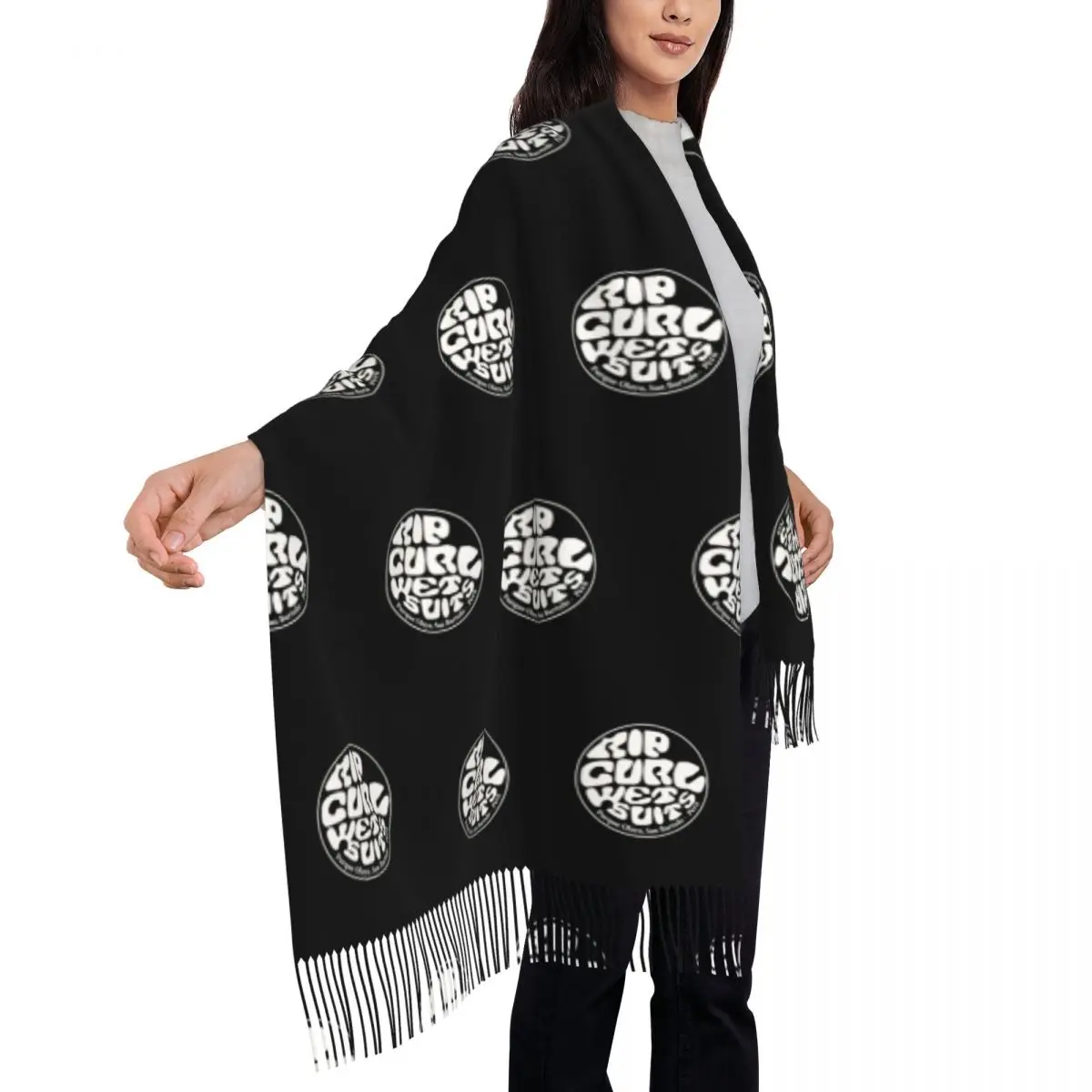 Melhor venda rip curl ternos molhados cachecol borla cachecóis para mulheres xales macios e quentes e envoltórios longo outono inverno xale envoltório
