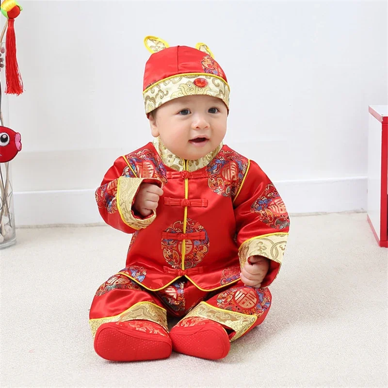 Baby Kids Tang Suit Chinese Traditional New Year Clothing One-Year-Old Costume Children Tang Clothing Photography Clothes