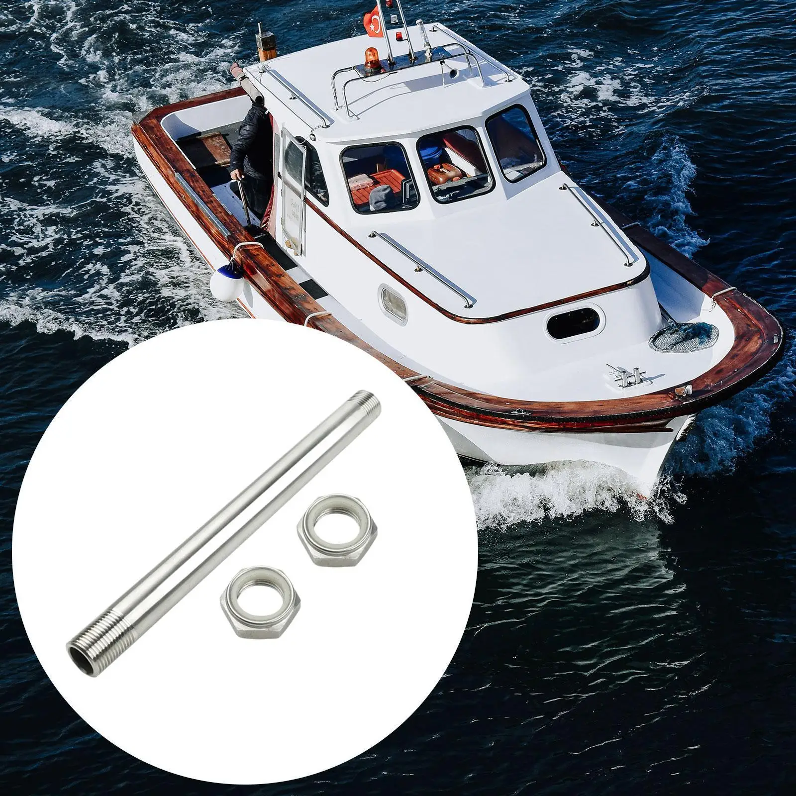 

Marine Bolt Outboard Motor Bolt DIY Boat Engine Accs Replace Parts Easy to Install Durability Outboard Double Ended
