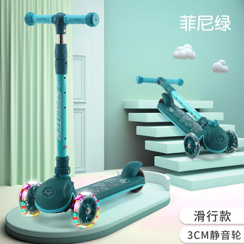 Children\'s Scooter Wholesale 2-12 Years Old Can Sit Perambulator Music Three Four-Wheel Scooter Scooter Children