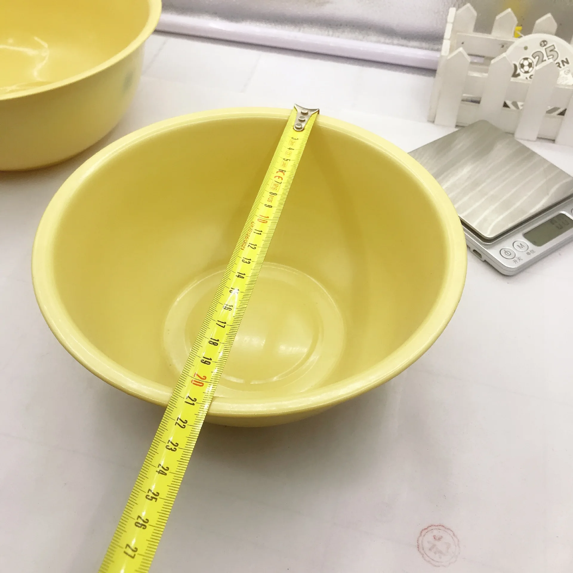 21 Enamel deep basin soup basin stainless steel basin yellow