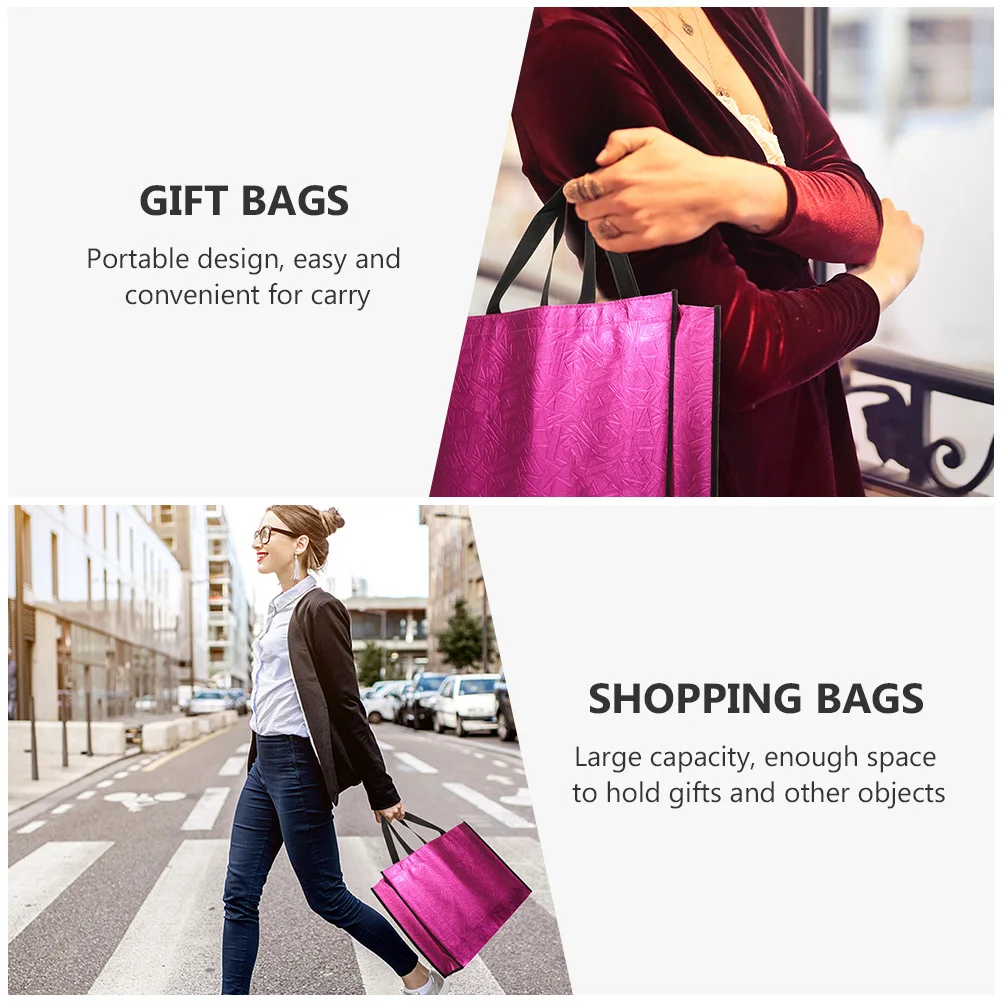 

12Pcs Non-Woven Gift Bags Portable Lightweight Large Capacity Shopping Handbags for Gifts Storage Non-Woven Gift Bags