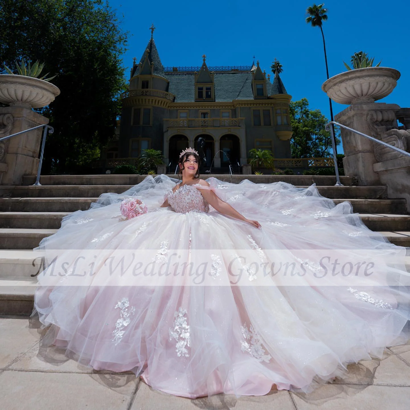 فساتين حلوة Quinceanera فستاين سهرة/فساتين الحفلات للفتيات 16 مزينة بالخرز الدانتيل حتى التخرج حفلة موسيقية فستان Vestidos De 15 Años مصنوع حسب الطلب