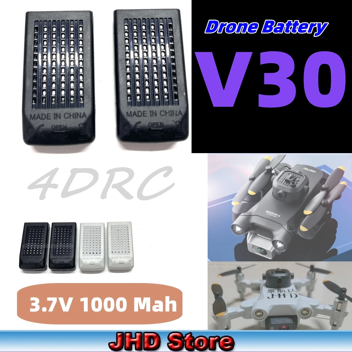 JHD 4DRC V30 akumulator Mini dron oryginalny 3.7V 1000mAh 4D-V30 bateria V30 bateria hurtowa