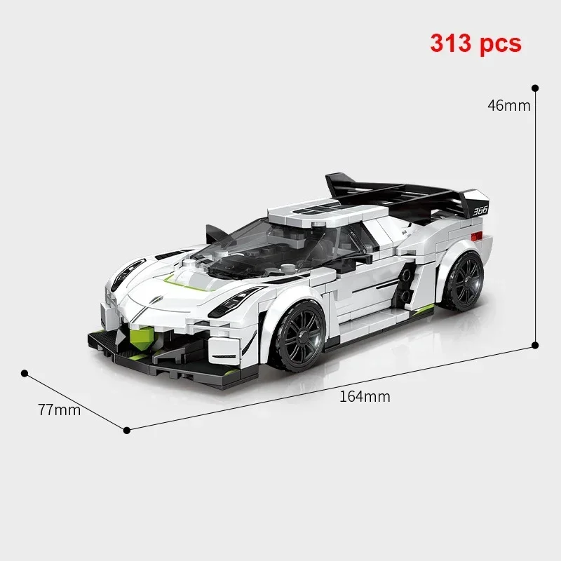 Hypercar à Grand Aileron — Blanc