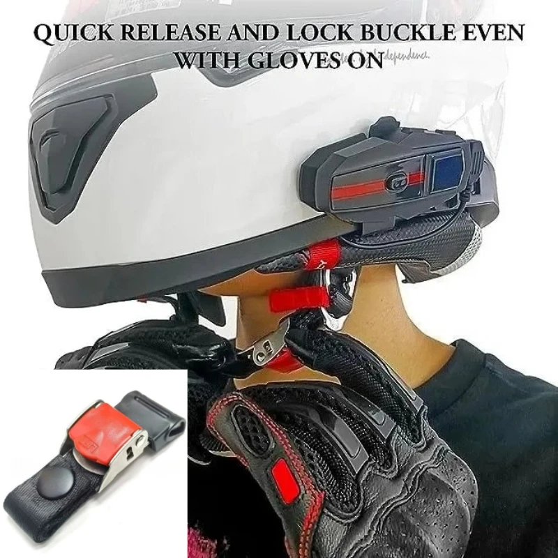 

1PCS Helmet Quick Release Buckle Kit Ratcheted Stainless Steel Helmet Chin Strap Adapter - Install Without Removing Strap Snap