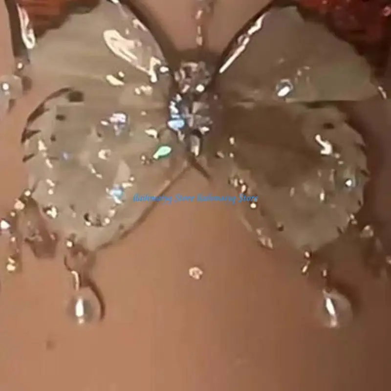 573B أنيقة فراشة الفخذ الفرقة لؤلؤة الجناح ساق ساق قابلة للتعديل cosplay الملحقات متعددة الطبقات الفخذ سلسلة مريحة