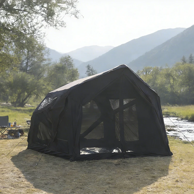 Coody Yustona Black Cotton Inflatable Tent Durable Family Outdoor Camping Shelter