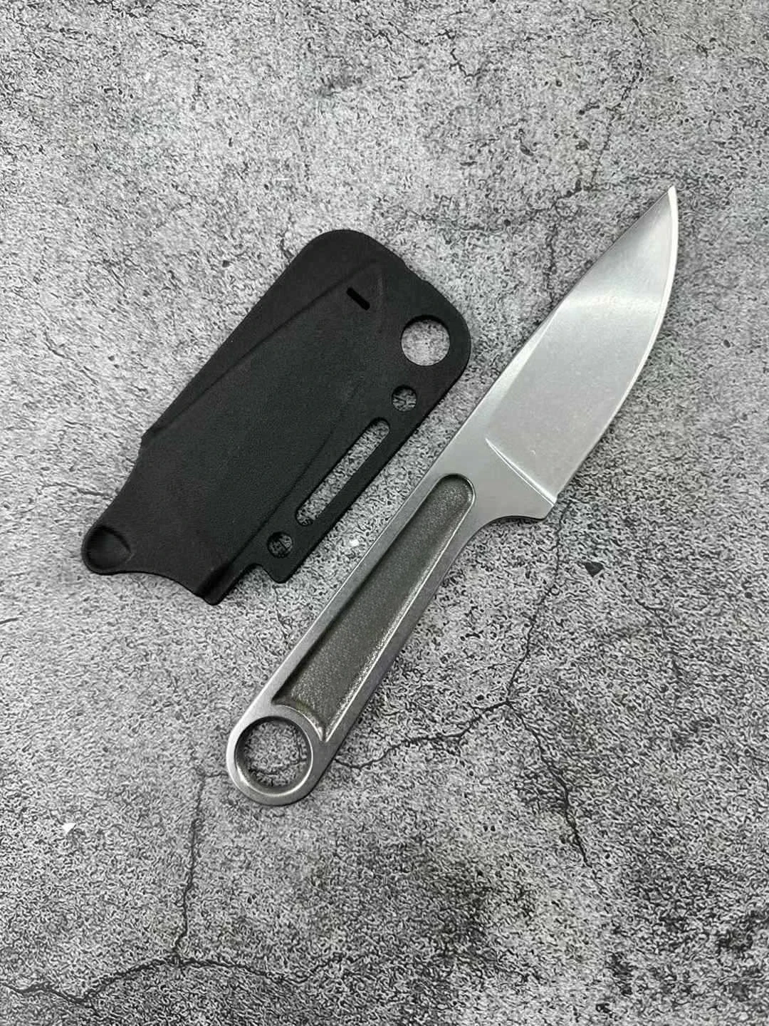 1119 Halsmesser mit feststehender Klinge, Vollstahlklinge mit Kydex-Scheide, tragbares Outdoor-EDC-Dschungel-Jagd-Taschen- und Allzweckmesser – Detail 2