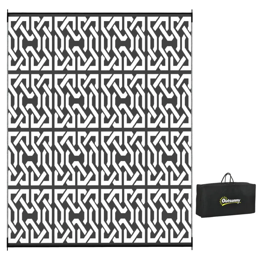 

Reversible Outdoor Rug 8' x 10' Waterproof Plastic Straw Floor Mat Portable RV Camping Carpet with Carry Bag Large Floor Mat f