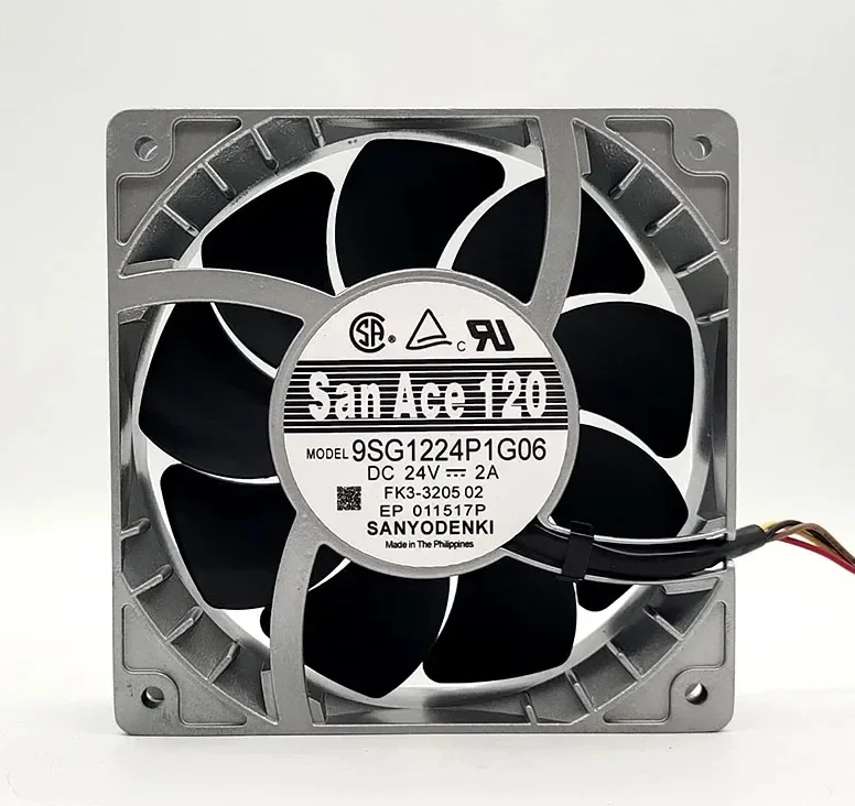SANYO Denki 9SG1224P1G06 DC 24V 2.00A 120x120x38mm 4-Wire Server Cooling Fan