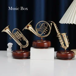 Violin Music Box Gift,Musical Instrument Statue,Beautiful Music Saxophone, Desktop Decoration Children's Room Decor