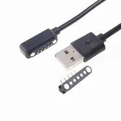 1 Piece Magnetic Pogo Pin Connector 5 Pin Pitch 2.54 MM Male Female USB Cable Probe Power Charge 2Amp Data Transfer