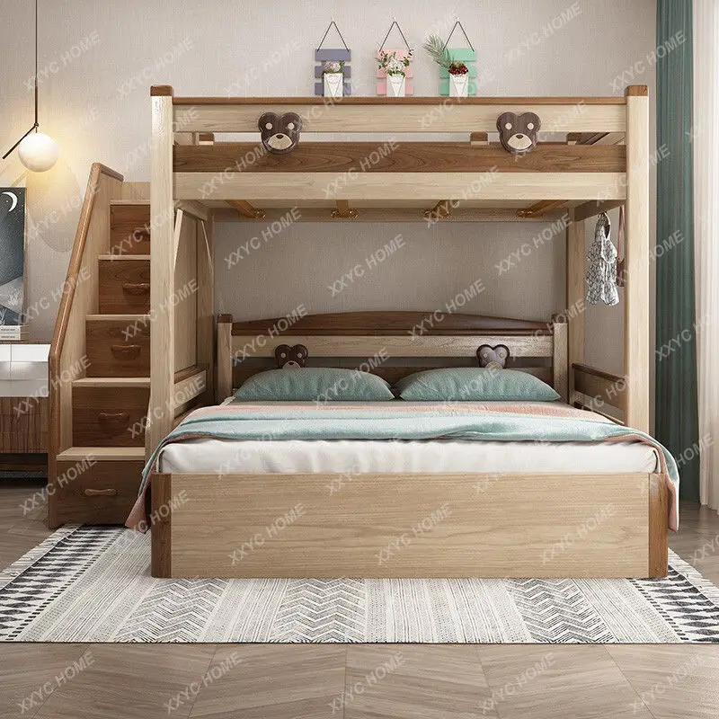 MM Children's bed upper and lower staggered two-layer upper and lower child and mother bed