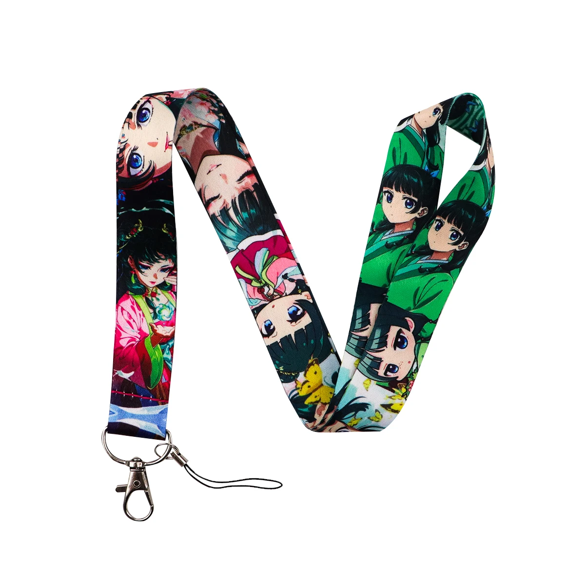 Cute Anime Girl Lanyard Neck Strap Card Holder Key ID Badge Phone Straps Cosplay Accessories Keyrings Gifts for Women Men - view 5
