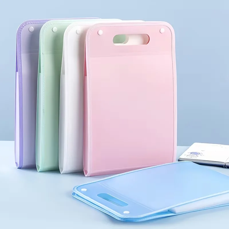 Randomly pick a coA4 Vertical 13-Slot File Folder Thickened Semi-Transparent for School Office Quizzes Documents Organizing Tool