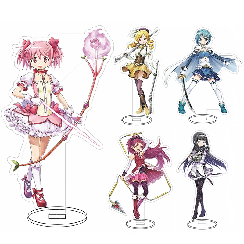 15cm Anime Puella Magi Madoka Magica Acrylic Stand Figure Keychain Kaname Madoka Akemi Homura Stand Model Plate Holder Fans Gift