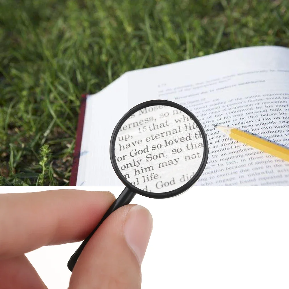 1/5Pcs 25mm Mini Pocket Magnifying Glass Top Handheld Reading 5X Magnifier Reading Glass Lens Insect viewer Jewelry Loupe