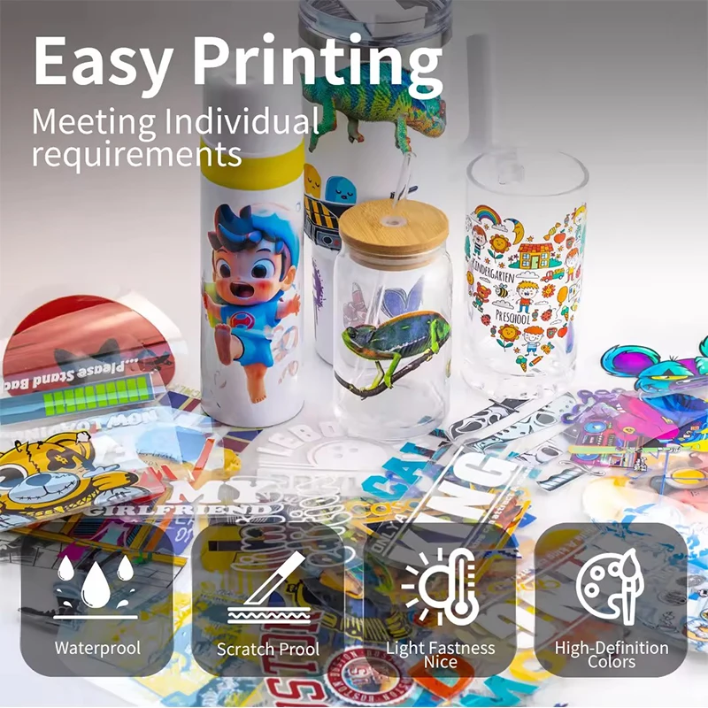 Sixfar جديد A3 UV DTF ملصق طابعة نقل آلة الطباعة مجموعة AB فيلم 30 سنتيمتر Impresora DTF لزجاجة كوب النار الزجاج مائي