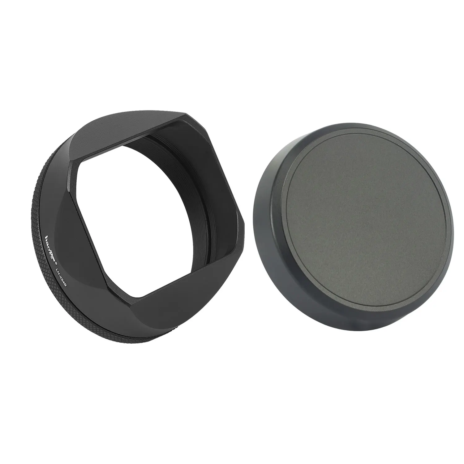 LH-X54B Haoge + czapka kwadratowa metalowa osłona przeciwsłoneczna do Fujifilm Fuji X100V X100F X100T X100S X100 x 70, z pierścień pośredniczący metalowa nakrętka i 49mm