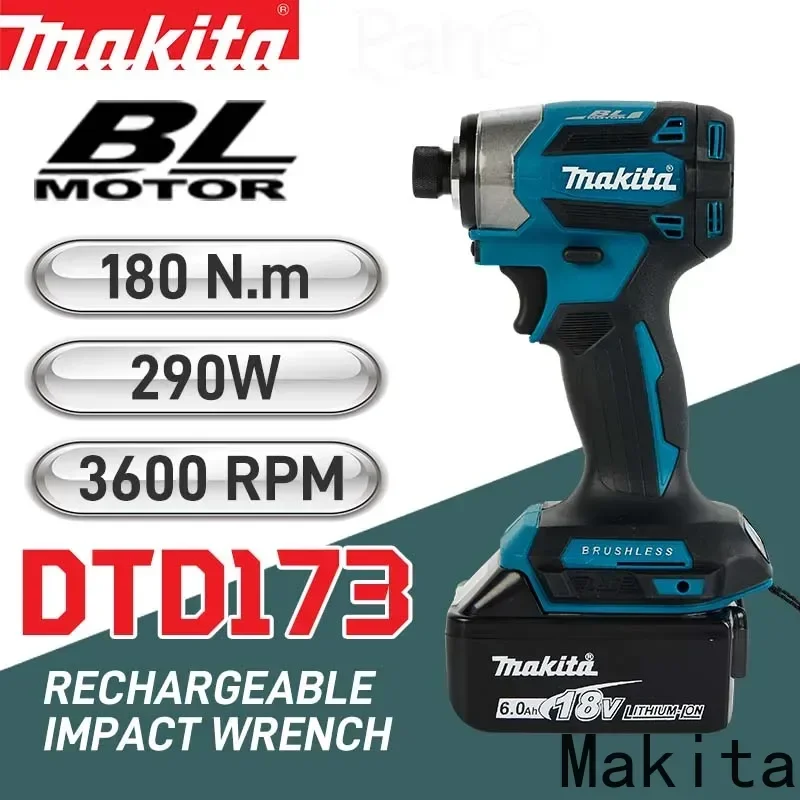 جديد Makita18V اللاسلكي شنيور يعمل بالبطارية DTD173 فرش الحفر الكهربائية مفك الخشب/الترباس T1/T2-وضع التوأم مصباح ليد 180 N/m