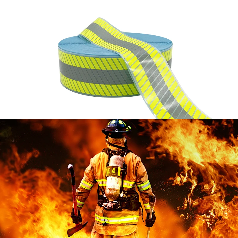 Roadstar Reflective Flame Retardant Heat Transfer Vinyl Film Segmented Warning Tape Iron on Firefighter Clothes