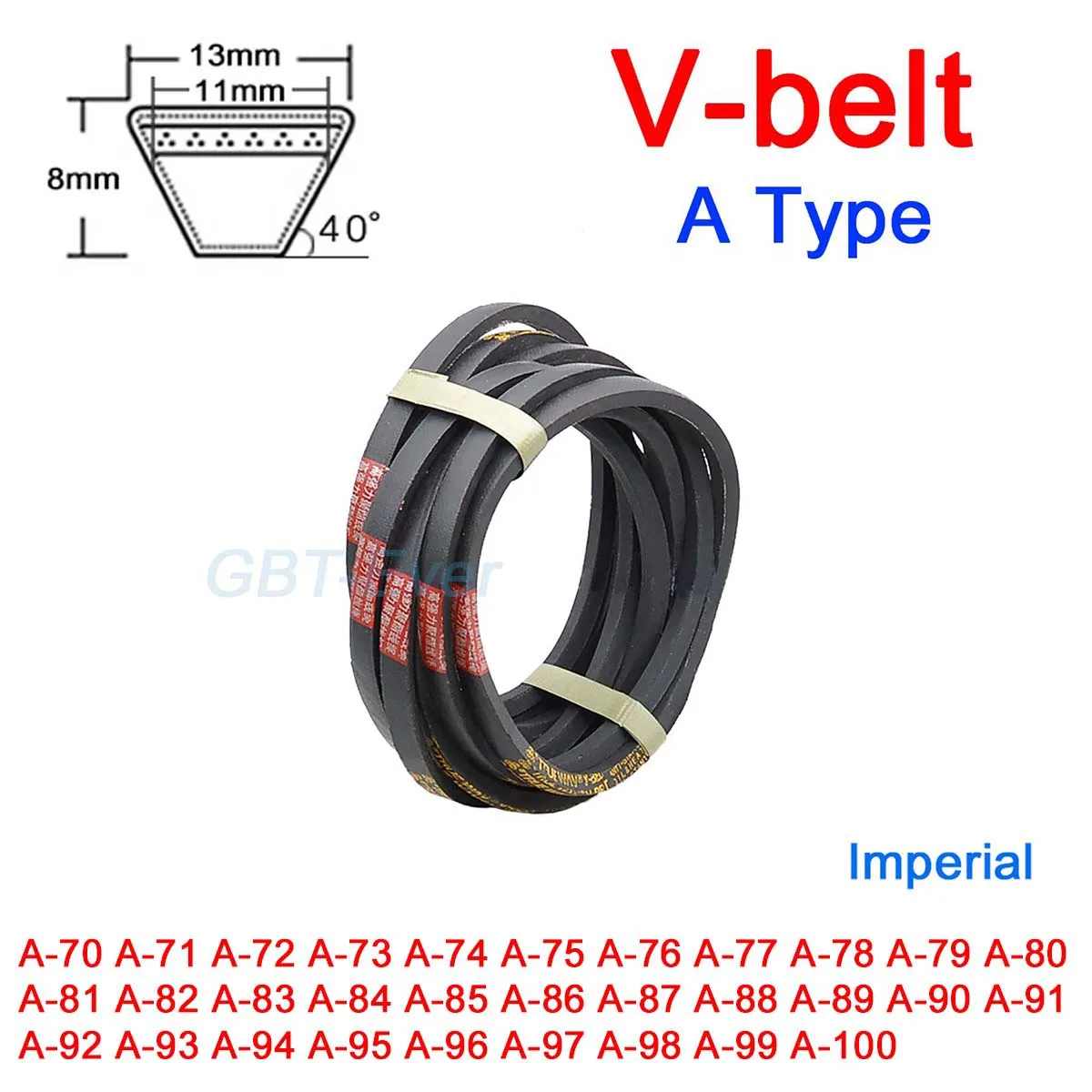 1Pcs A Type Triangle Belt V-belt Mechanical Industrial Transmission Belt A-70/71/72/73/74/75/76/77/78/79/80/81/82/83/84~100 Inch