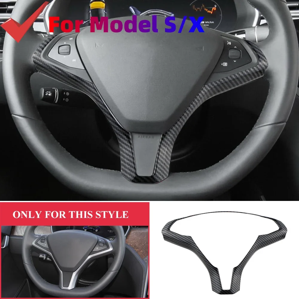 ABS Car Steering Wheel Sequins Panel Cover Trim For Tesla Model X S 2016 2017 2018 2019 2020 2021 Accessories