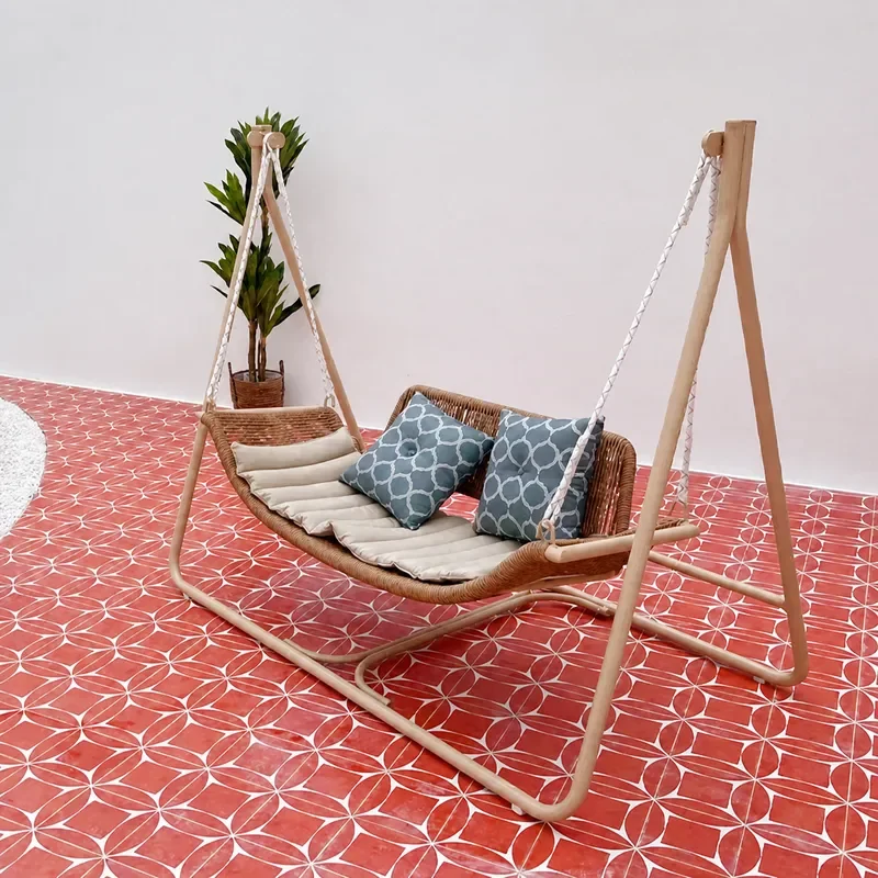 Outdoor Double Hammock Swing Chair Hanging Basket for Garden Courtyard Indoor Use Comfortable Seating Relaxation Furniture